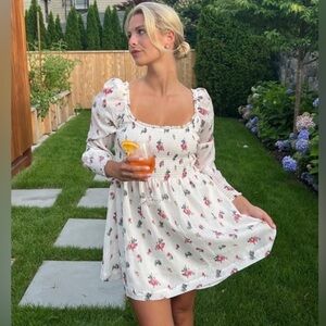 NWOT Hill House Norah White Floral Nap Mini Dress XXS